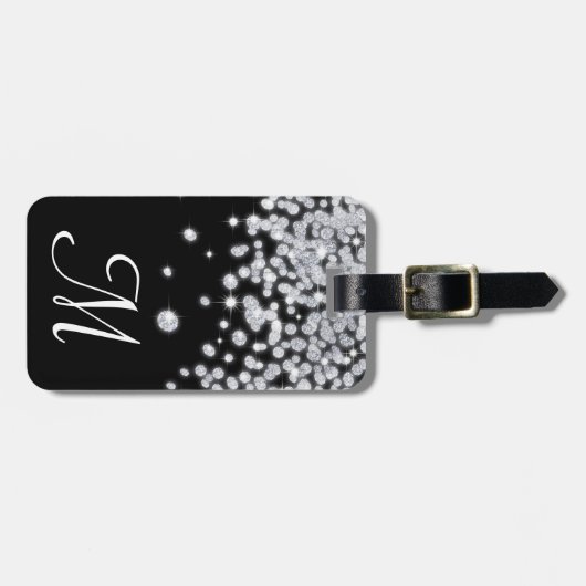 Diamond Jewels Jewelry Glitz Monogram Bagagelabel (Voorkant horizontaal)