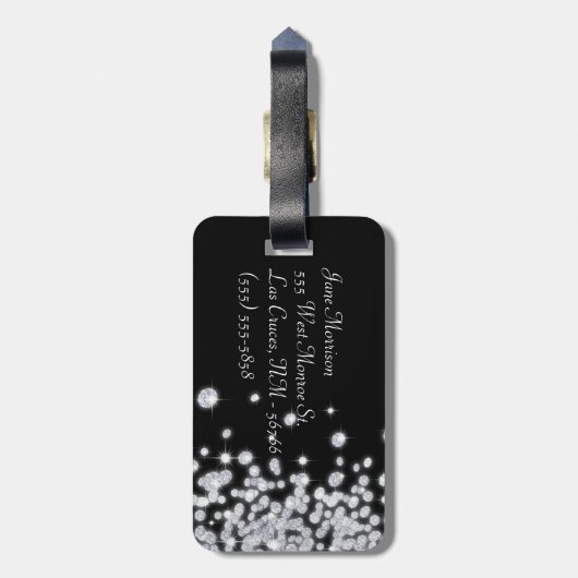 Diamond Jewels Jewelry Glitz Monogram Bagagelabel (Achterkant verticaal)