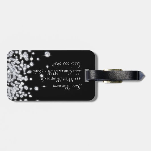 Diamond Jewels Jewelry Glitz Monogram Bagagelabel (Achterkant horizontaal)