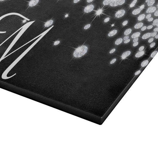 Diamond Jewels Sieraden Monogram Glas Snijplank (Hoek)