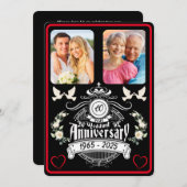 Diamond Jubilee 2 Foto Jubileum Uitnodiging (Voorkant / Achterkant)