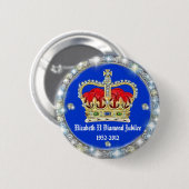 Diamond Jubilee Crown Badge Ronde Button 5,7 Cm (Voorkant /achterkant)