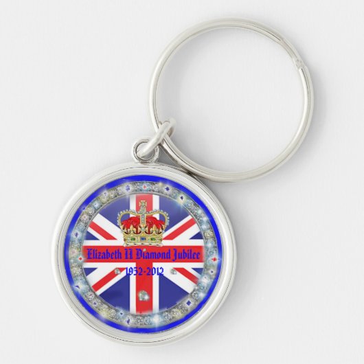 Diamond Jubilee Herdenkingsdag - Souvenir Keyring Sleutelhanger (Voorkant)