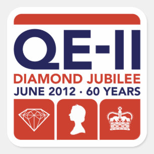 Diamond Jubilee herdenkingskaartjes Vierkante Sticker