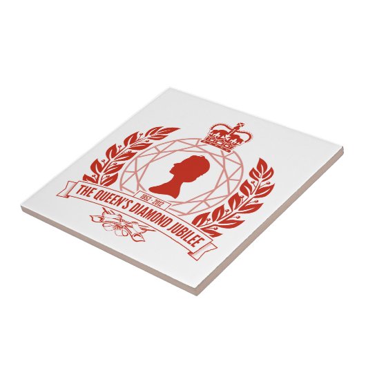 Diamond Jubilee Souvenir Tile (facet) Tegeltje (Zijkant)