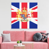 Diamond Jubilee Union Flag and Royal Crest Canvas Afdruk (Insitu (Woonkamer))