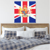 Diamond Jubilee Union Flag and Royal Crest Canvas Afdruk (Insitu (Slaapkamer))