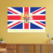 Diamond Jubilee Union Flag and Royal Crest Canvas Afdruk (Insitu (Woonkamer))