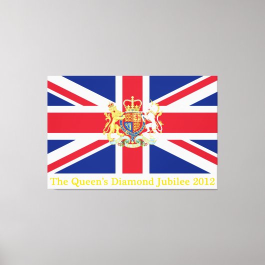 Diamond Jubilee Union Flag and Royal Crest Canvas Afdruk (Voorkant)