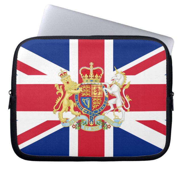 Diamond Jubilee Union Flag and Royal Crest Laptop Sleeve (Voorkant)