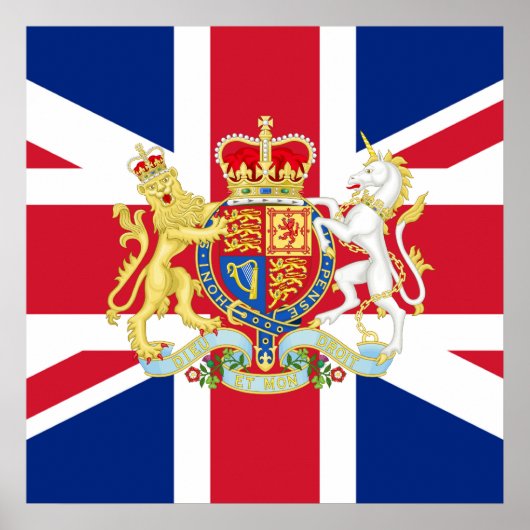 Diamond Jubilee Union Flag and Royal Crest Poster (Voorkant)