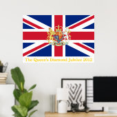 Diamond Jubilee Union Flag and Royal Crest Poster (Thuiskantoor)