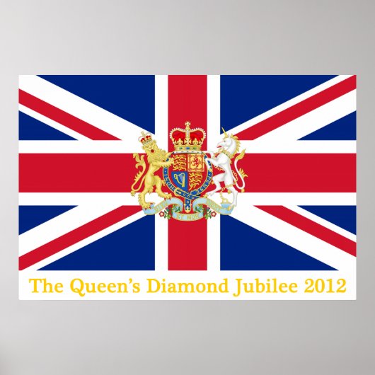 Diamond Jubilee Union Flag and Royal Crest Poster (Voorkant)