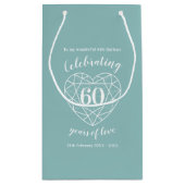 Diamond Jubileum 60 jaar vrouw geschenktas Klein Cadeauzakje (Achterkant)