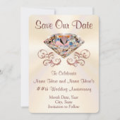 Diamond Jubileum Bewaar de Datumkaarten, Jouw teks Save The Date (Voorkant)