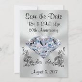Diamond Jubileum Bewaar de Datumkaarten, Jouw teks Save The Date (Voorkant)