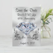 Diamond Jubileum Bewaar de Datumkaarten, Jouw teks Save The Date (Staand voorkant)