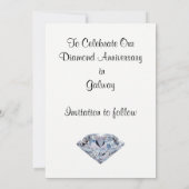 Diamond Jubileum Bewaar de Datumkaarten, Jouw teks Save The Date (Achterkant)