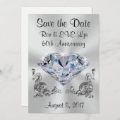 Diamond Jubileum Bewaar de Datumkaarten, Jouw teks Save The Date (Voorkant / Achterkant)