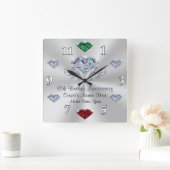 Diamond Jubileum Clock met jouw sierstenen Vierkante Klok (Huis)