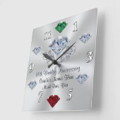 Diamond Jubileum Clock met jouw sierstenen Vierkante Klok (Hoek)