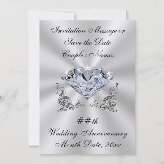 Diamond Jubileum Invitations of Save the Date Kaart (Voorkant)