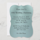 Diamond Jubileum Invitations, Uw KLEUREN, TEKST Kaart (Achterkant)