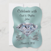 Diamond Jubileum Invitations, Uw KLEUREN, TEKST Kaart (Voorkant)