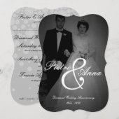 Diamond Jubileum met Vintage | Bracket Edge Kaart (Voorkant / Achterkant)