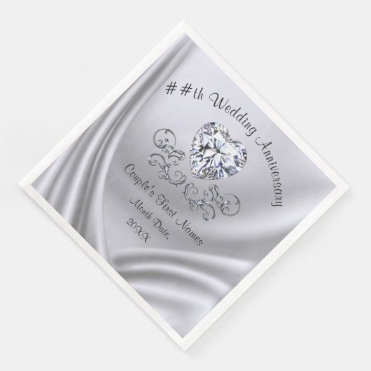Diamond Jubileum Napkins, 10e 75e 60e Servet (Hoek)
