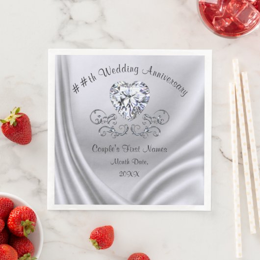 Diamond Jubileum Napkins, 10e 75e 60e Servet (Insitu)