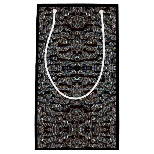 Diamond juweel patroon elegant zilver en zwart klein cadeauzakje (Voorkant)