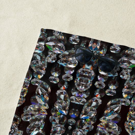 Diamond juweel patroon elegant zilver en zwart strandlaken (In situ)