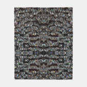 Diamond juweel patroon elegant zilver zwart fleece deken (Voorkant)