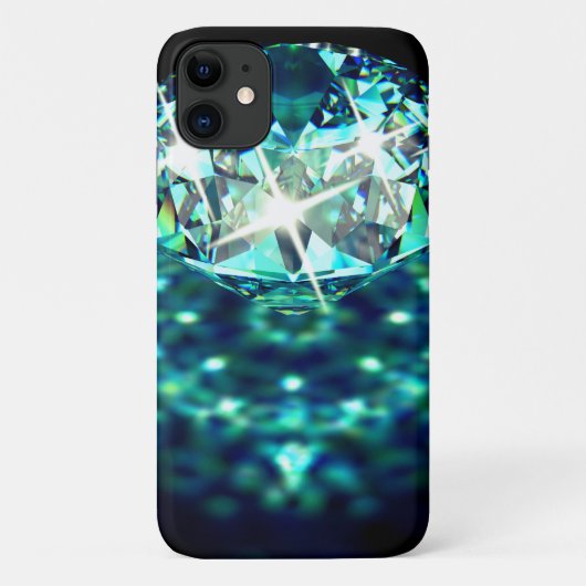 Diamond juweel sprankelend look elegant zwart blau Case-Mate iPhone case (Achterkant)