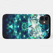 Diamond juweel sprankelend look elegant zwart blau Case-Mate iPhone case (Achterkant (horizontaal))