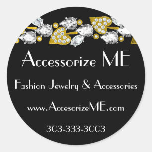 Diamond juwelen zwart ronde sticker