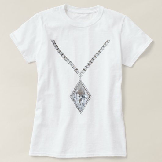 Diamond Ketting Wit T-shirt (Design voorkant)