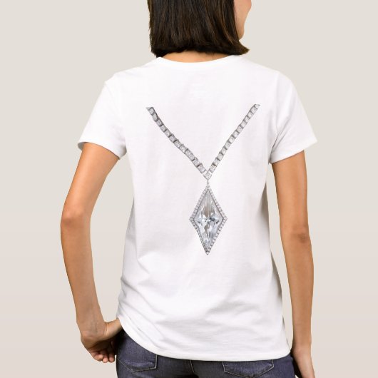 Diamond Ketting Wit T-shirt (Achterkant)