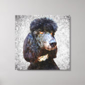 Diamond kraag zwart poedel canvas afdruk (Voorkant)