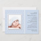 Diamond Lace Blue Photo Invitation Kaart (Voorkant)