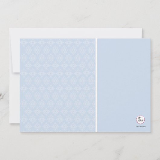 Diamond Lace Blue Photo Invitation Kaart (Achterkant)