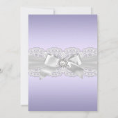 Diamond Lace & Bow Paars Baptism Invite Kaart (Achterkant)
