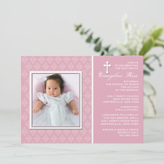 Diamond Lace Fotouitnodiging Kaart (Staand voorkant)