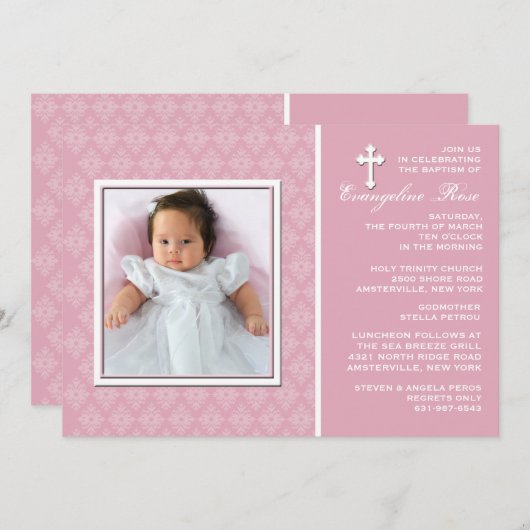 Diamond Lace Fotouitnodiging Kaart (Voorkant / Achterkant)