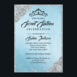 Diamond Lace Sparkle Blue Sweet Sixteen Kaart<br><div class="desc">Meer elegante zestien uitvindingen in de kleine Bayleigh-winkel</div>