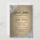 Diamond Lace Sparkle Gown Gold Silver Sweet 16 Kaart (Achterkant)