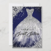 Diamond Lace Sparkle Gown Navy Zilver Zoet 16 Kaart (Voorkant)