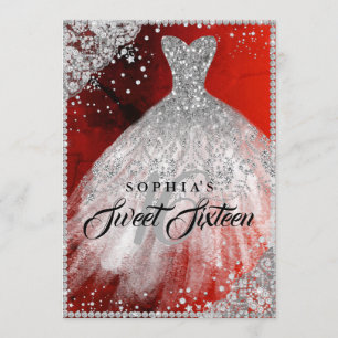 Diamond Lace Sparkle Jurk Rode Sweet Sixteen Kaart