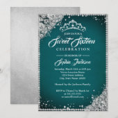 Diamond Lace Sparkle Tiara Blauwgroen Silver Sweet Kaart (Voorkant / Achterkant)